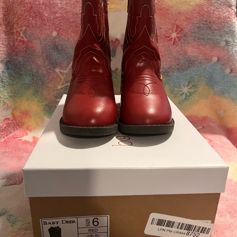 Baby Deer Red Leather  Boots